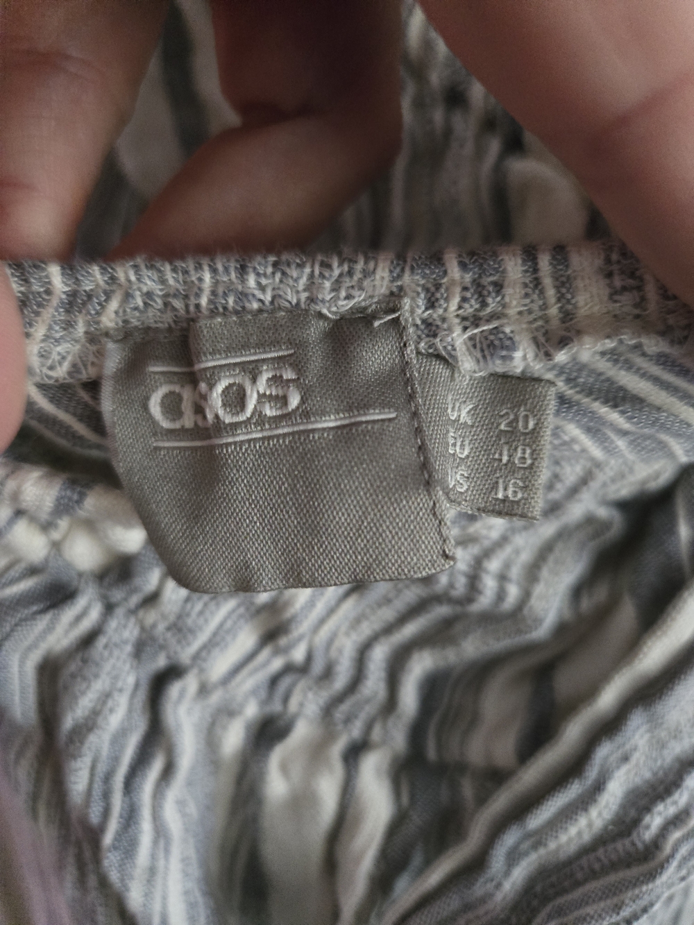 ASOS Gray Striped Halter Backless Dress - Picture 1 of 5